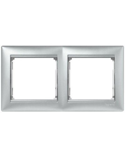 Рамка 2 поста горизонтальный монтаж алюминий Valena Legrand 770152 в Камышине Аксессуары для кабель-канала Pintop.ru